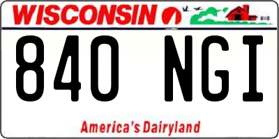 WI license plate 840NGI