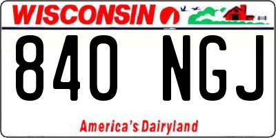 WI license plate 840NGJ