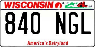 WI license plate 840NGL