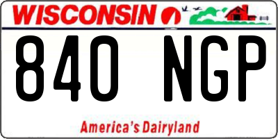 WI license plate 840NGP