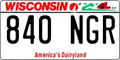 WI license plate 840NGR