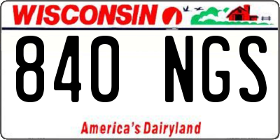 WI license plate 840NGS