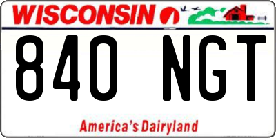 WI license plate 840NGT