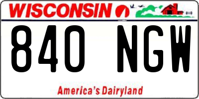 WI license plate 840NGW