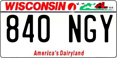 WI license plate 840NGY