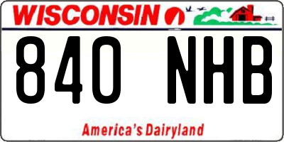WI license plate 840NHB