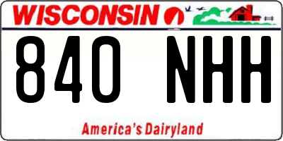 WI license plate 840NHH