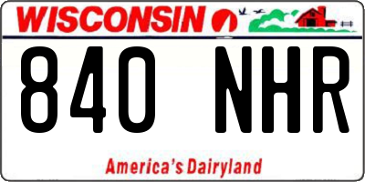 WI license plate 840NHR