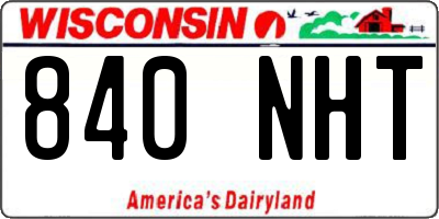 WI license plate 840NHT