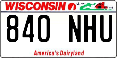 WI license plate 840NHU