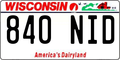 WI license plate 840NID