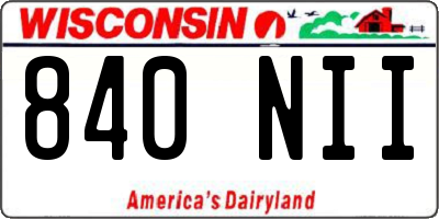 WI license plate 840NII