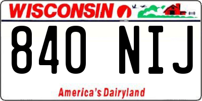 WI license plate 840NIJ