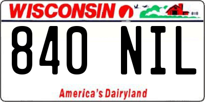 WI license plate 840NIL