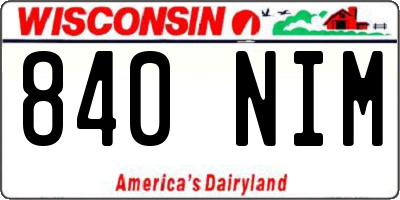 WI license plate 840NIM