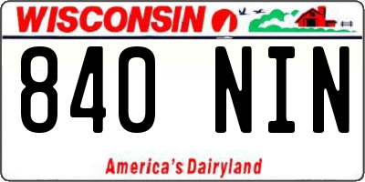 WI license plate 840NIN