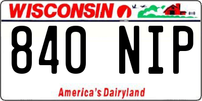 WI license plate 840NIP