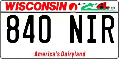 WI license plate 840NIR