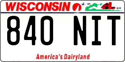 WI license plate 840NIT