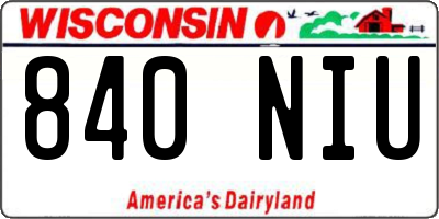 WI license plate 840NIU
