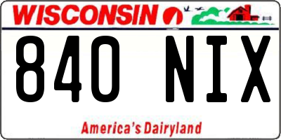 WI license plate 840NIX