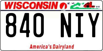 WI license plate 840NIY
