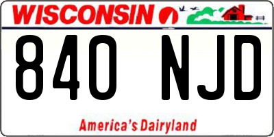 WI license plate 840NJD