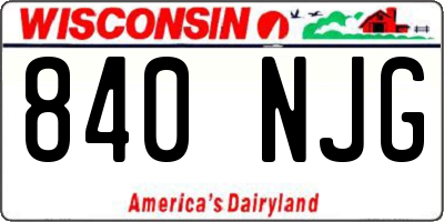 WI license plate 840NJG