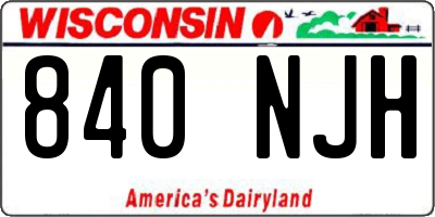 WI license plate 840NJH