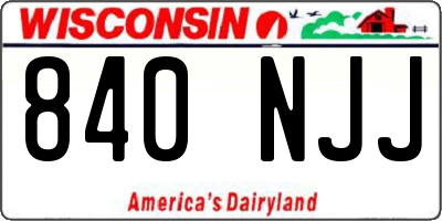WI license plate 840NJJ