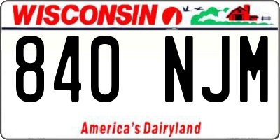 WI license plate 840NJM