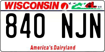 WI license plate 840NJN
