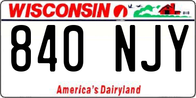 WI license plate 840NJY