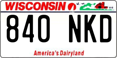 WI license plate 840NKD