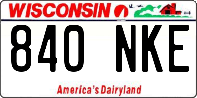 WI license plate 840NKE
