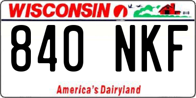 WI license plate 840NKF