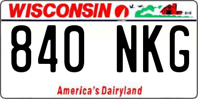 WI license plate 840NKG
