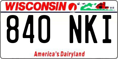 WI license plate 840NKI