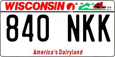 WI license plate 840NKK