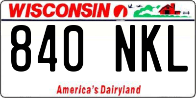 WI license plate 840NKL