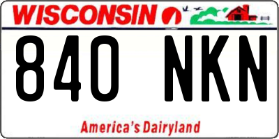 WI license plate 840NKN