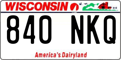 WI license plate 840NKQ