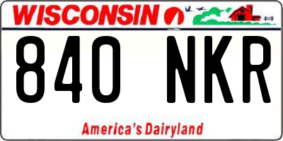 WI license plate 840NKR