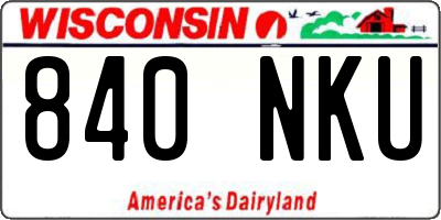 WI license plate 840NKU