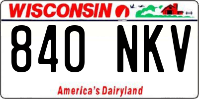WI license plate 840NKV