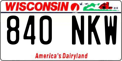 WI license plate 840NKW