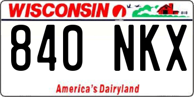 WI license plate 840NKX