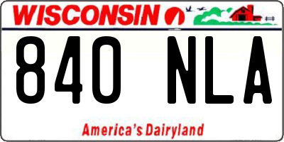 WI license plate 840NLA