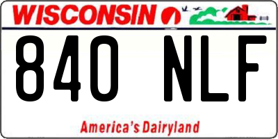 WI license plate 840NLF