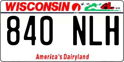 WI license plate 840NLH
